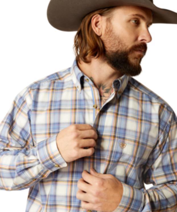 MENS ARIAT PRO TRISTEN BLUE LONG SLEEVE SHIRT |10052309
