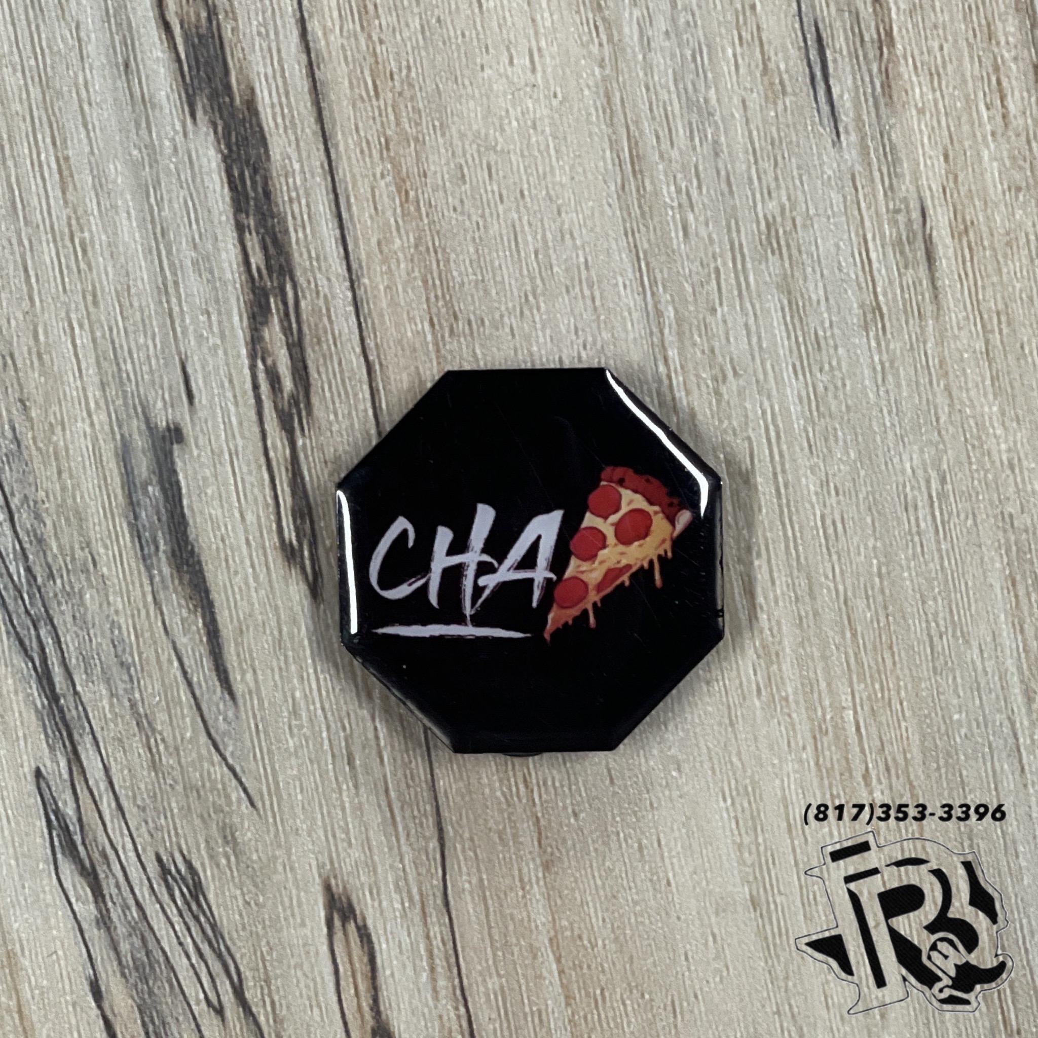 “ LA CHA PIZZA “ | CAP OR HATS PINS BLACK WHITE