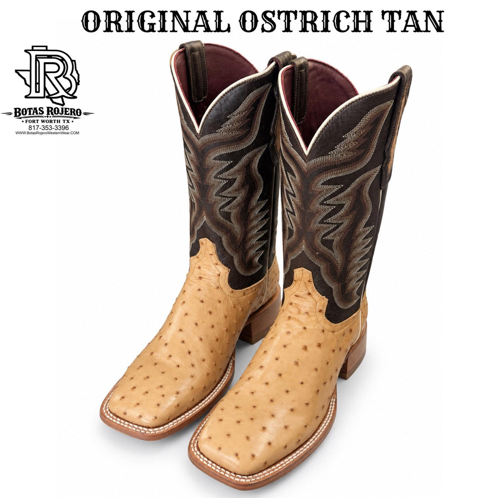 “ JACE “ MEN'S ORIX TAN OSTRICH MEN SQUARE TOE BOOT BY IRON SPUR