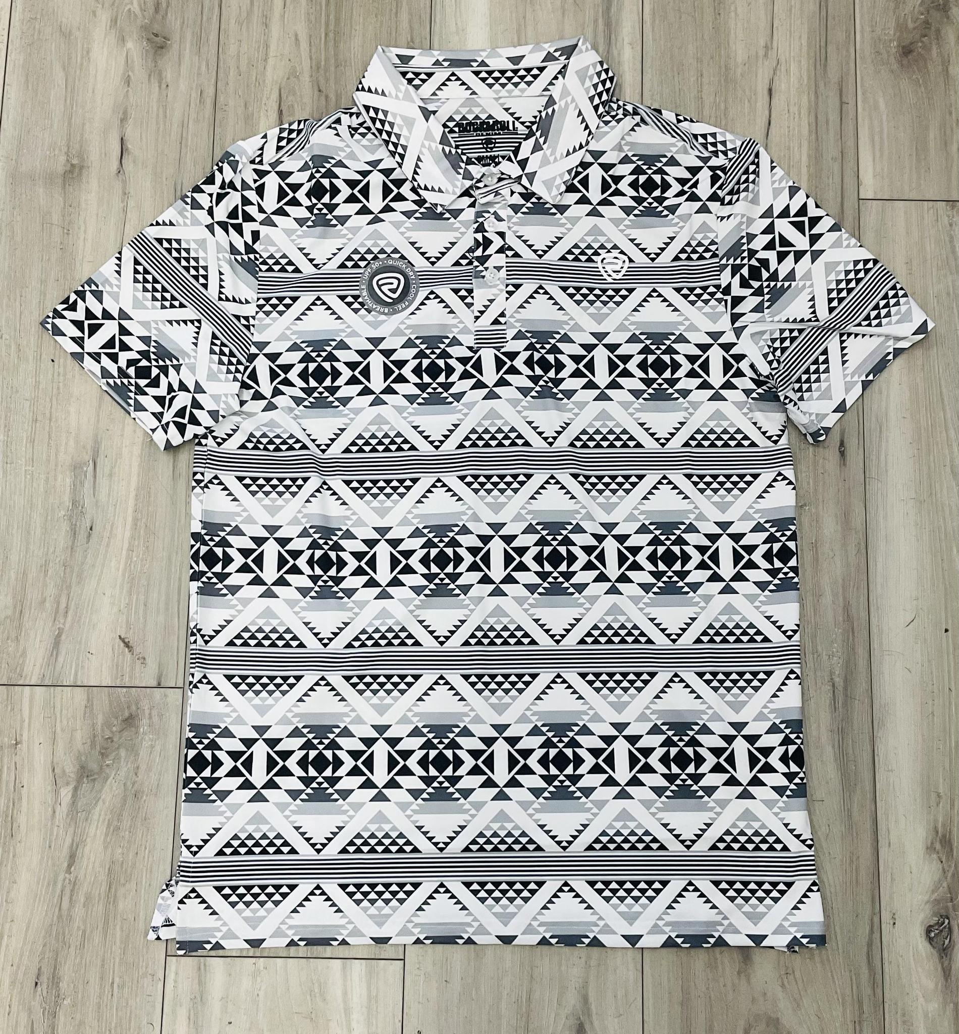 ROCK & ROLL WHITE AZTEC PRINTED POLO |BM51T08343