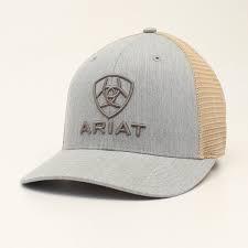 ARIAT GREY EMBROIDERED WITH TAN MESH A300012008