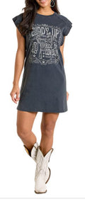 WOMEN’S ROCK & ROLL BLACK STUDDED CAP DRESS |LWD1R06371