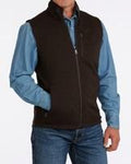 Cinch Men's Black Sweater Zip Up Vest |MWV1225008
