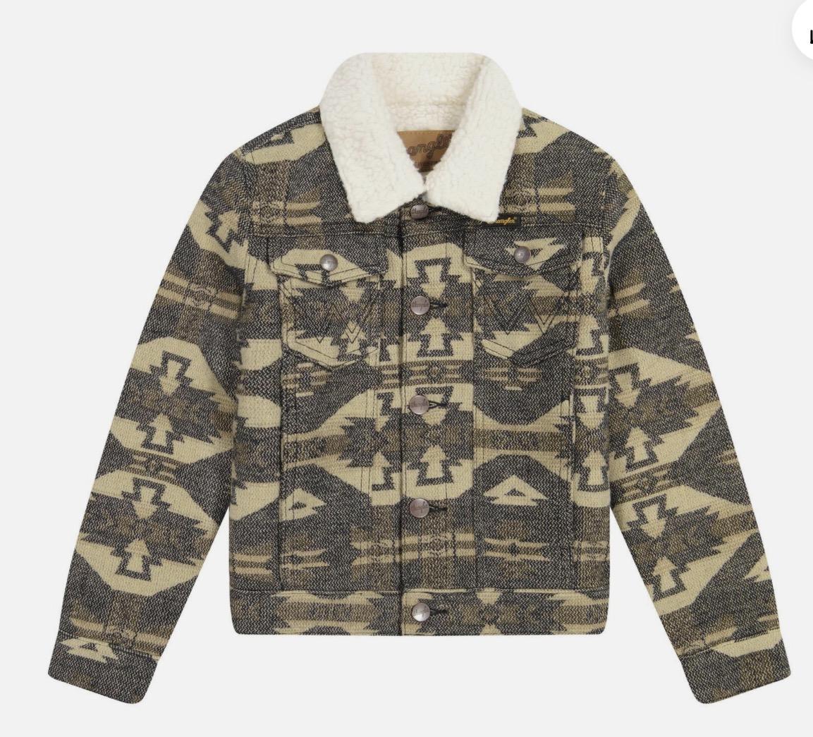 Wrangler® Boys Jacquard Sherpa Lined Jacket Elmwood |112381949