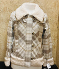 LADIES WOOL PLAID COAT NATURAL PANHANDLE | PRWO92RZYU