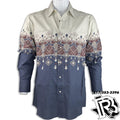 STEER SKULL AZTEC MEN SHIRT | LONG SLEEVE WESTERN  SHIRT (30S5049)