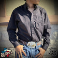 “ Eddy “ | ( MATTE BLACK ) MEN WESTERN LONG SLEEVE BUTTON UP SHIRT