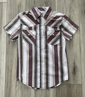 CINCH BOY’S SHORT SLEEVE WHITE STRIPE SHIRT | MTW7171002