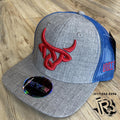 “ Sebastian “ | KIDS YOUTH CAP RED LIGHT GREY BLUE LOST CALF