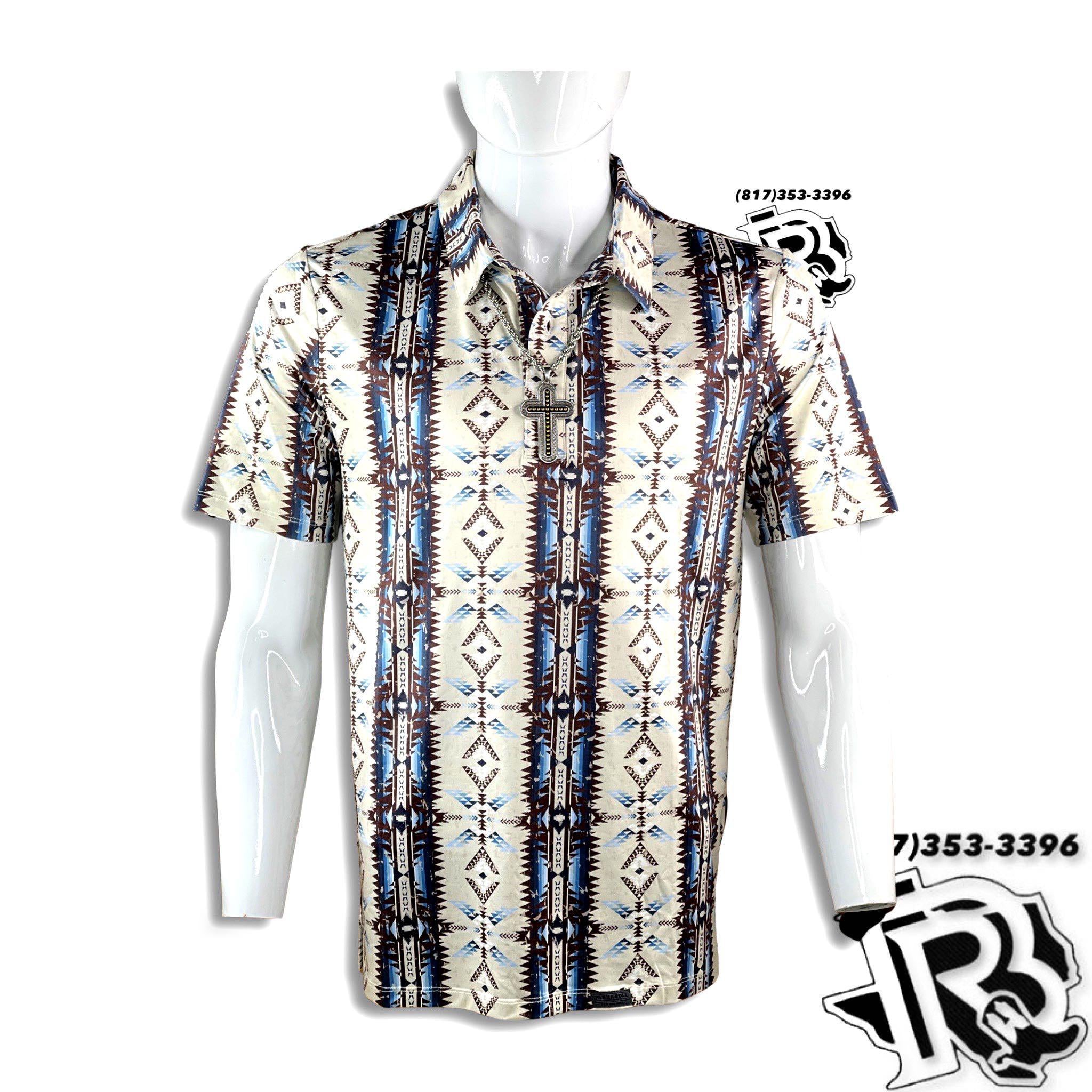 “ Angel “ | MEN'S POLO SHIRT SHORT SLEEVE PRINTED BLUE  (PPMT53RZ77)
