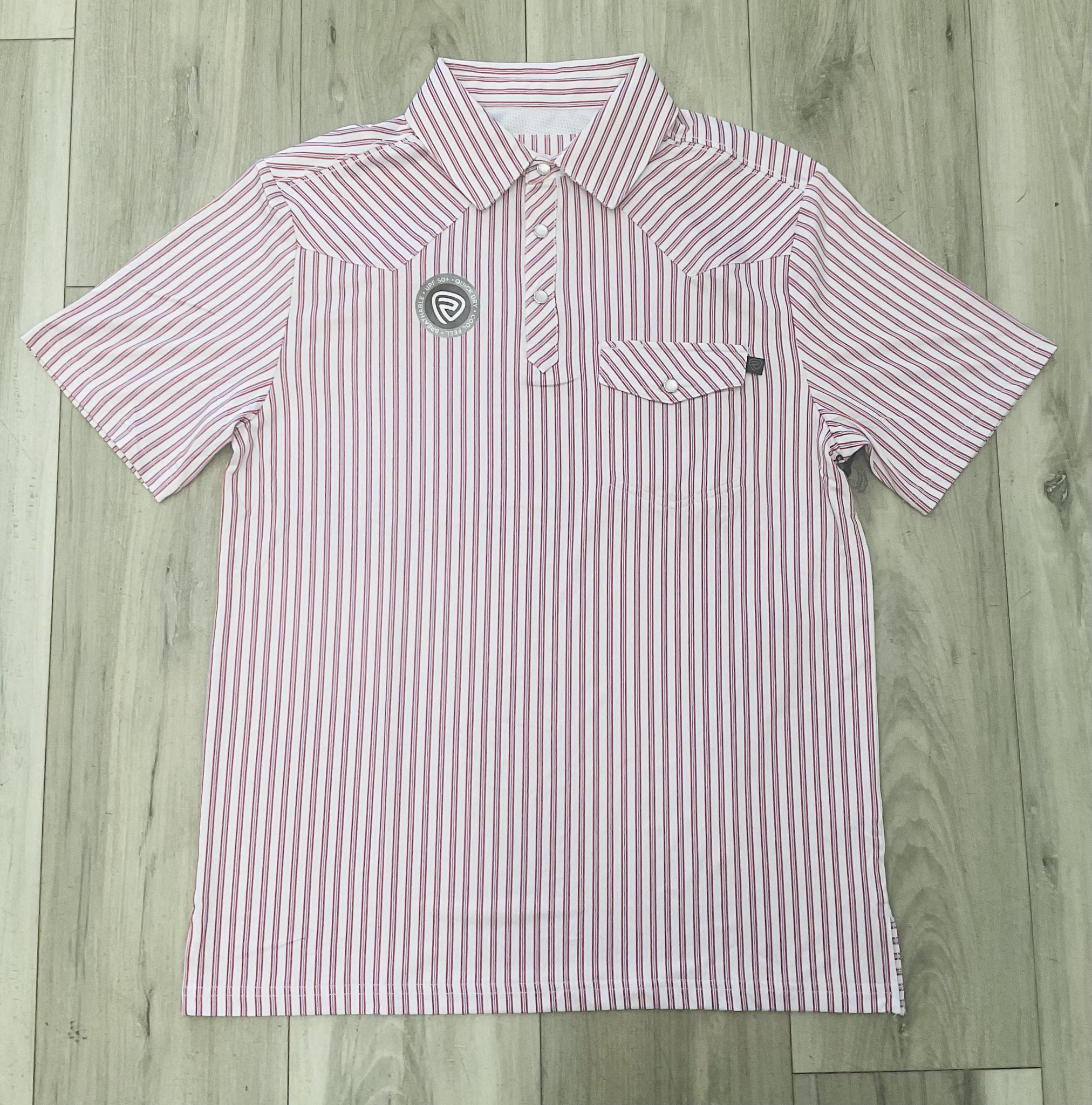 ROCK & ROLL MEN’S WESTERN WHITE STRIPES POLO | BM51T09060