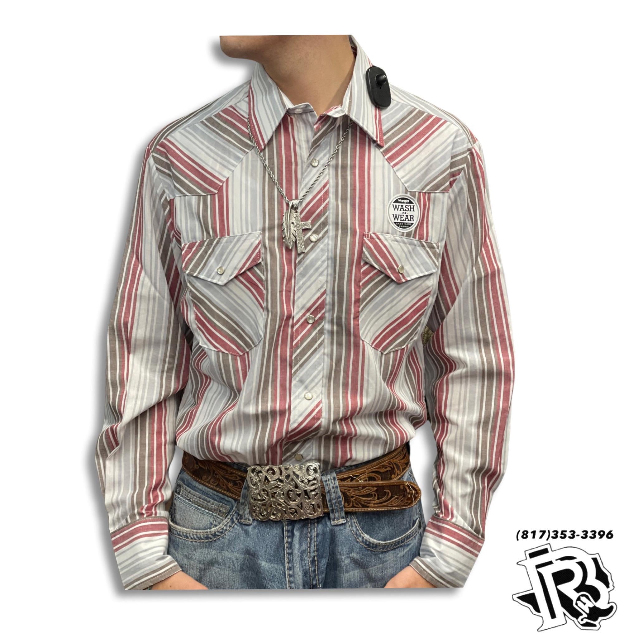 “ Wells  “ | MEN WRANGLER WESTERN SHIRT BLUE VINTAGE STRIPES 1075201AA