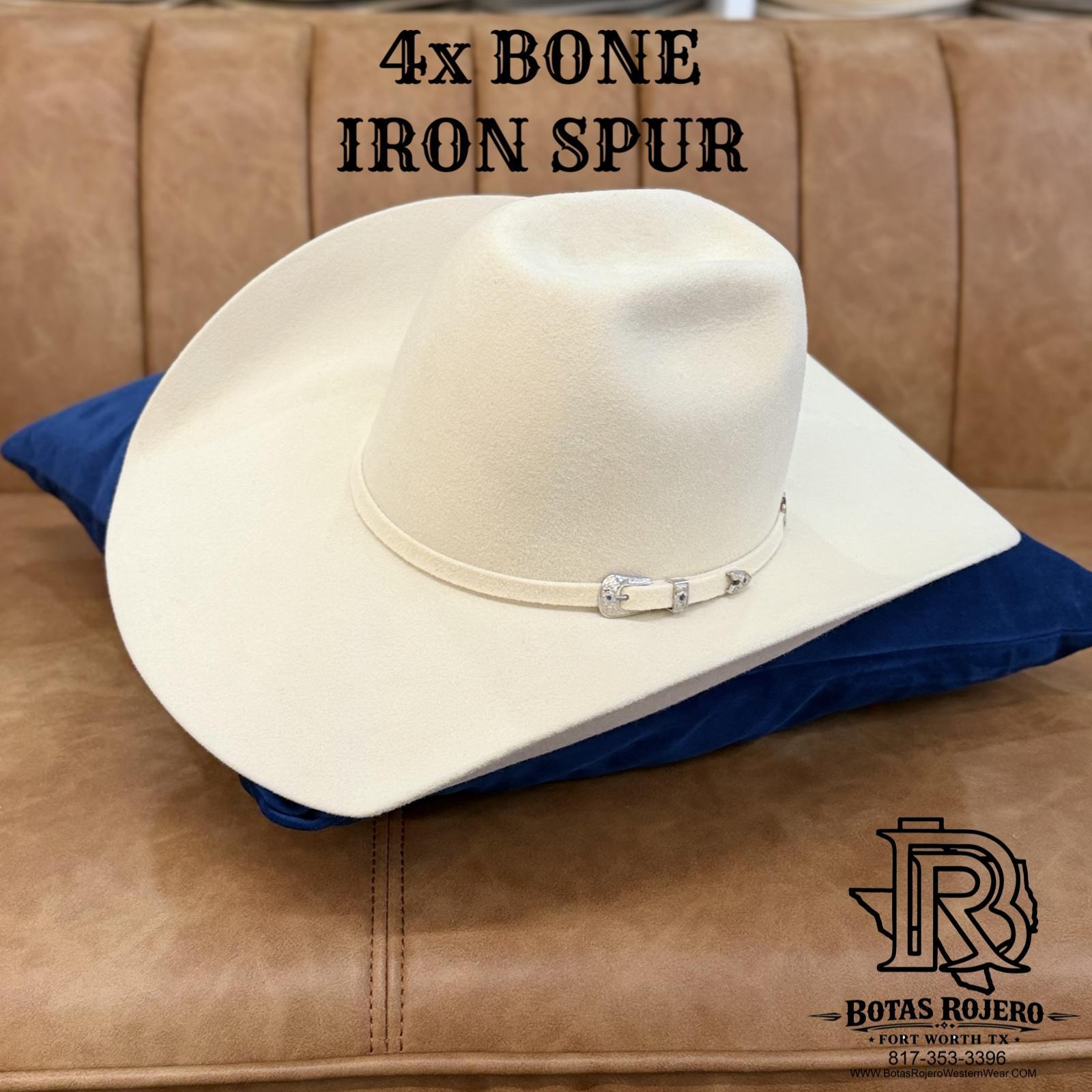 4x BONE | IRON SPUR WOOL HAT CROWN 6” BRIM 4 1/4”