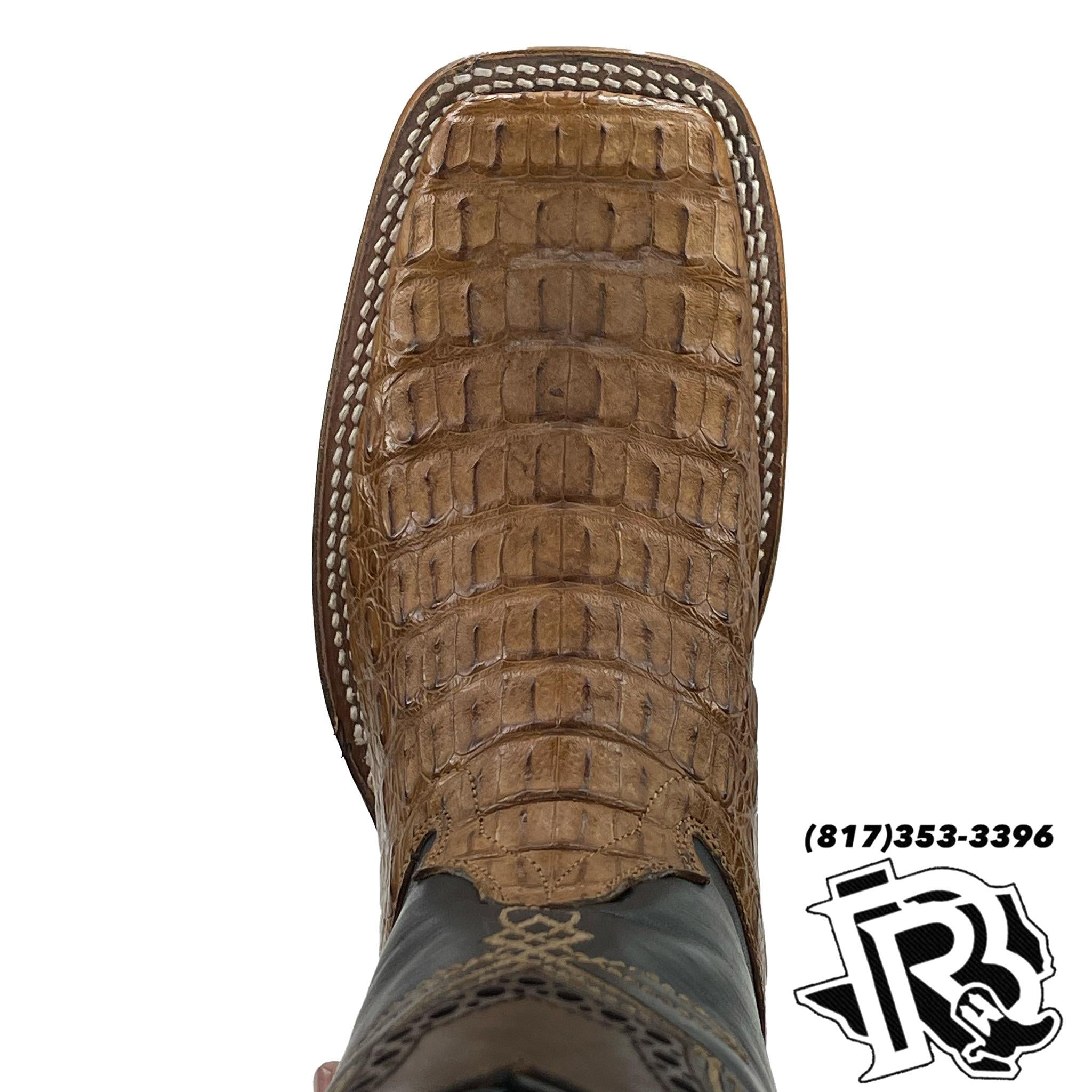 CAIMAN HORN BACK ORIGNAL | TAN SQUARE TOE MEN BOOTS