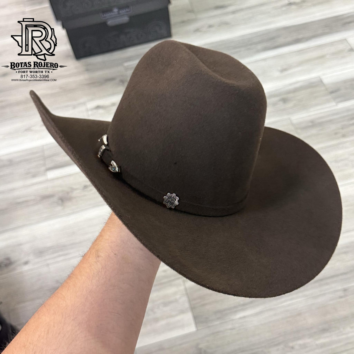 4X CHOCOLATE | IRON SPUR WOOL HAT CROWN 6” BRIM 4 1/4”