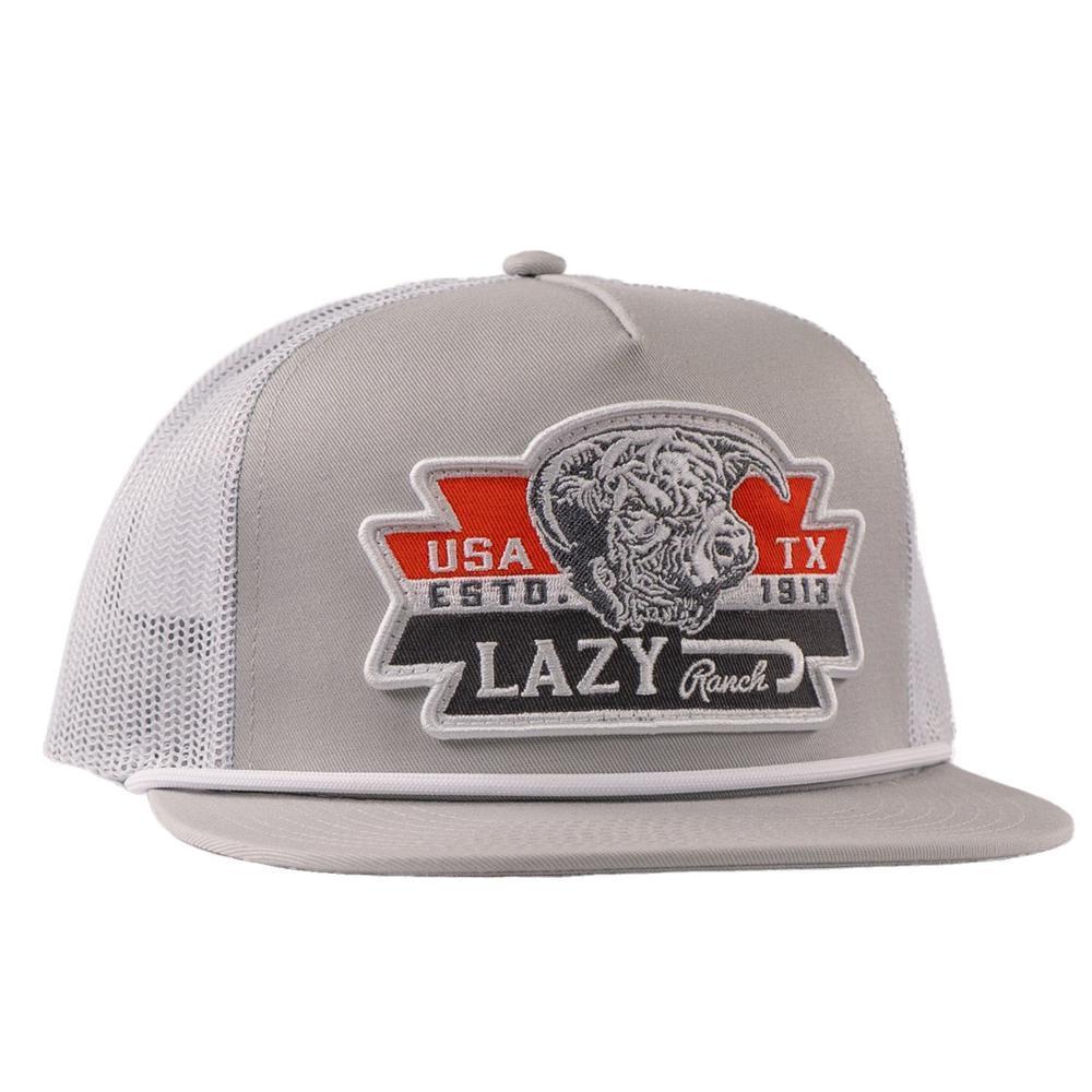 Lazy J Ranch Silver Grey & White El Rancho Classic Rope Trucker Hat