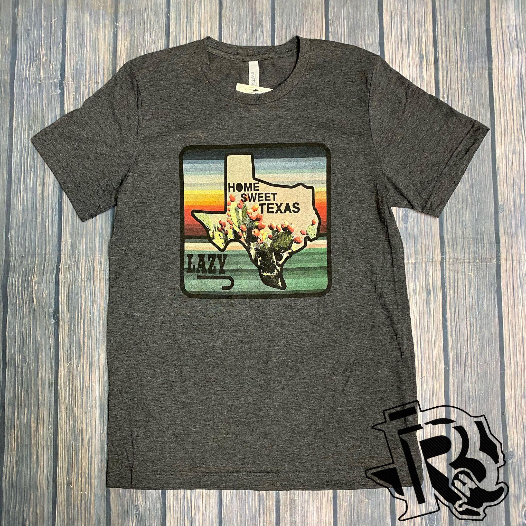 LAZY J CHARCOAL GREY HOME SWEET TEXAS T SHIRT