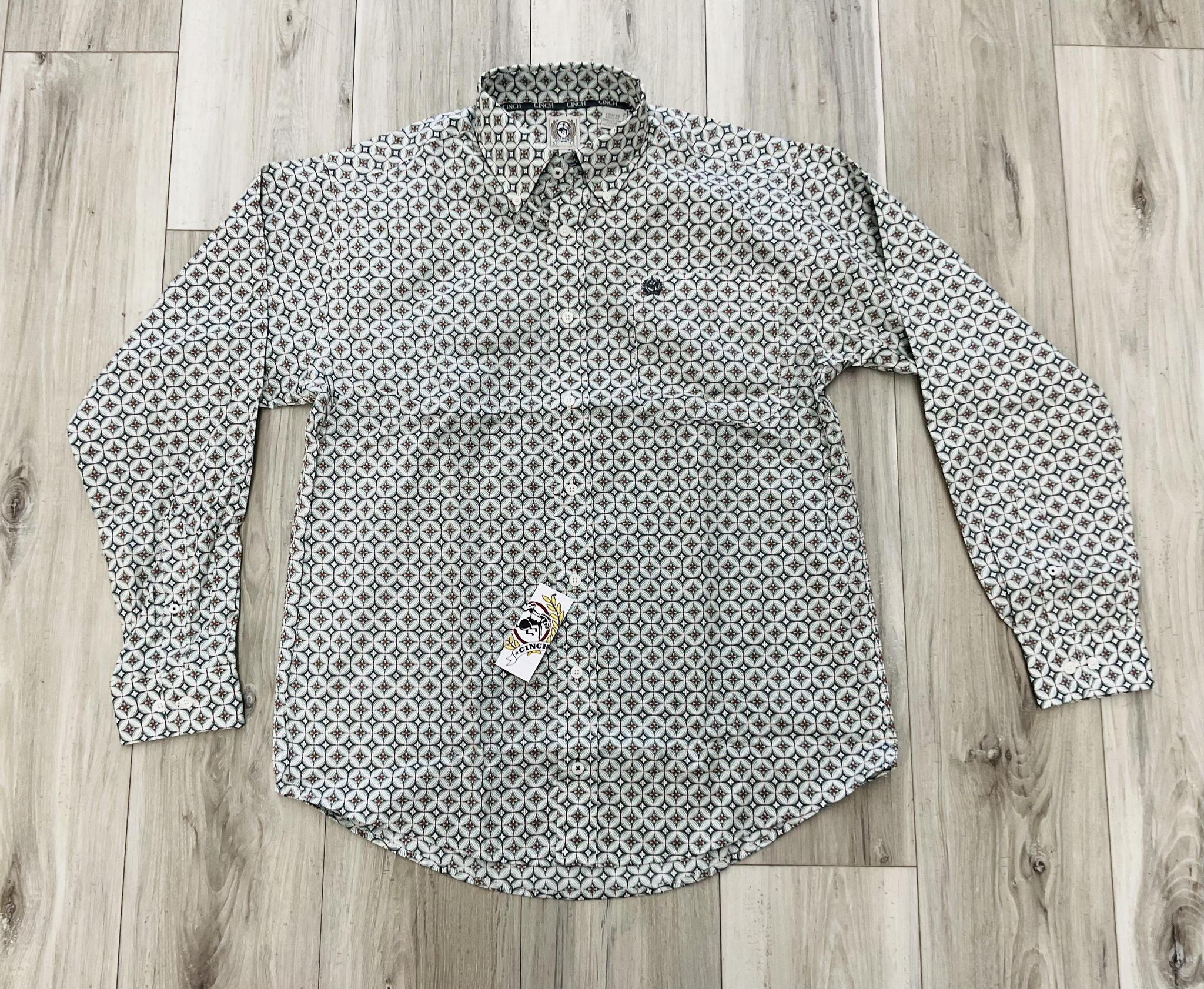 CINCH MEN’S LONG SLEEVE CREAM PRINT SHIRT | MTW1106033