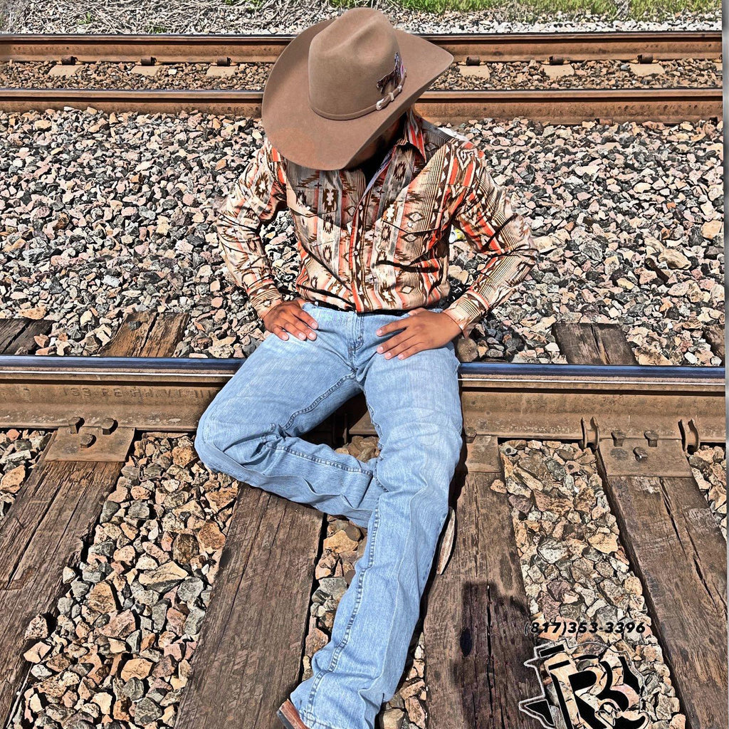 “ Juan “ | Mens wrangler Aztec print long sleeve shirt
