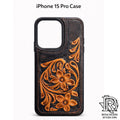 Julian Hand-Tooled Leather Floral Case – iPhone 15 Pro