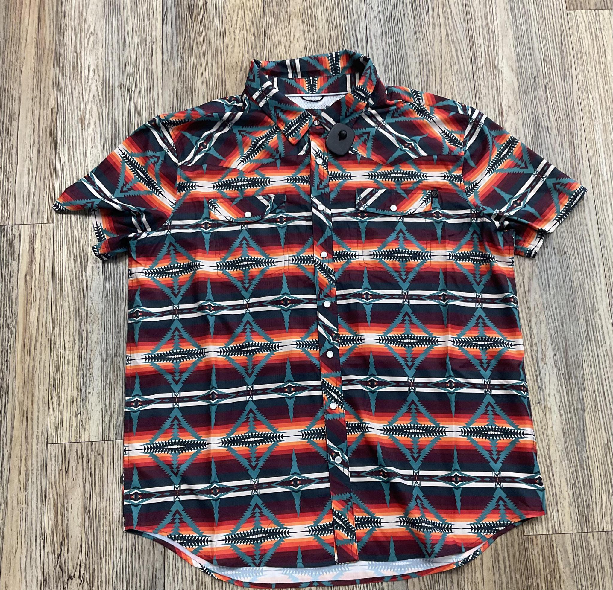 ROCK & ROLL MENS AZTEC RIPSTOP SNAP PEACOCK SHIRT | BMN3S02179
