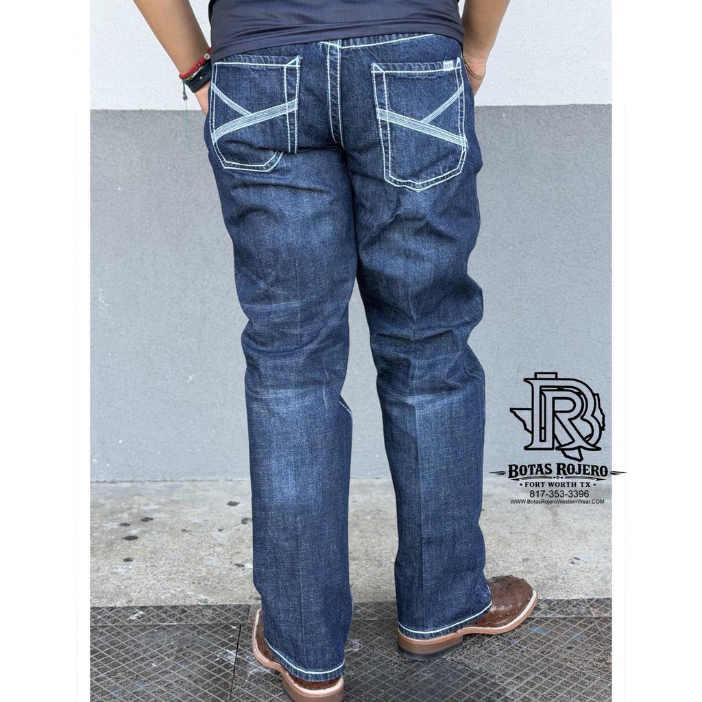 03 | IRON SPUR DARK BLUE BOOTCUT MEN WESTERN JEANS 100% COTTON