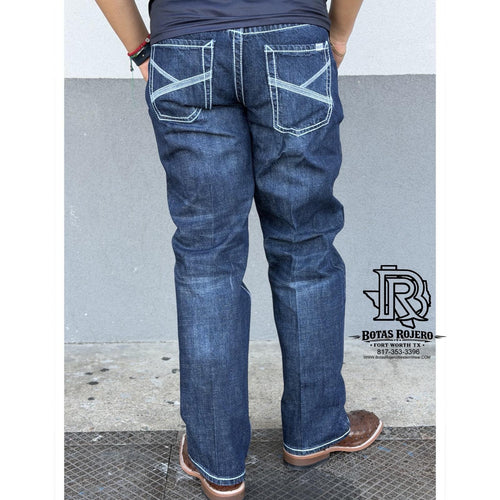 03 | IRON SPUR DARK BLUE BOOTCUT MEN WESTERN JEANS 100% COTTON