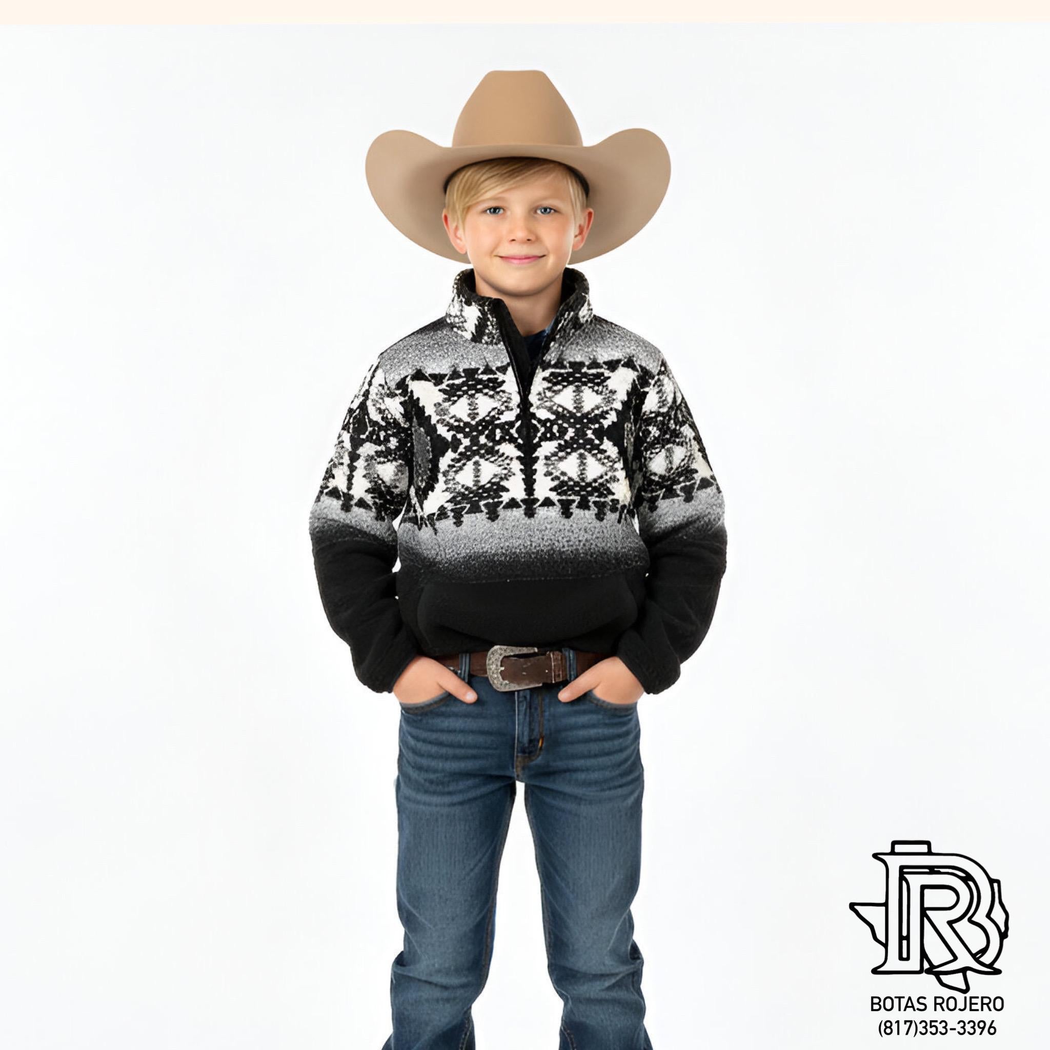 BOY’S PANHANDLE AZTEC BERBER QUARTER ZIP PULLOVER| DB91C06185