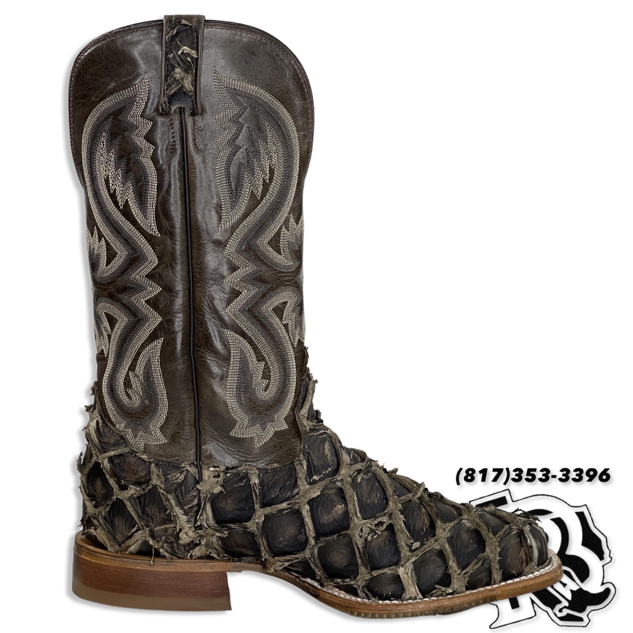 BIG BASS FISH BOOT |TONY LAMA MARQUIS PIRARUCU MEN SQUARE TOE WESTERN BOOT