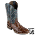 OSTRICH SHEDRON PRINT | MEN SQUARE TOE WESTERN COWBOY BOOTS