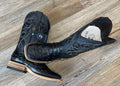 ‘’ADAN’’ BLACK OSTRICH PRINTED BOOTS