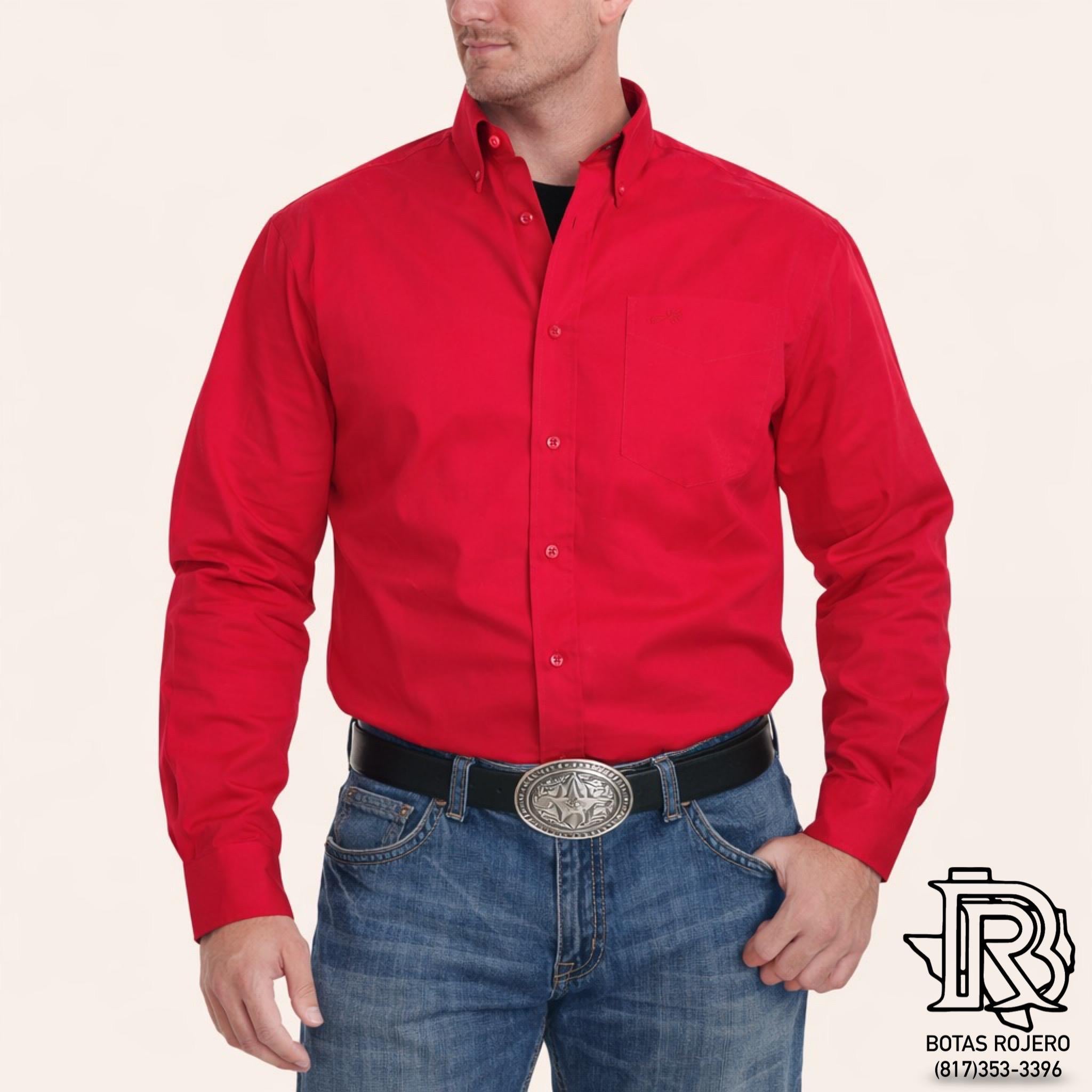 G09L RED | IRON SPUR | LONG SLEEVE | MEN WESTERN SHIRT