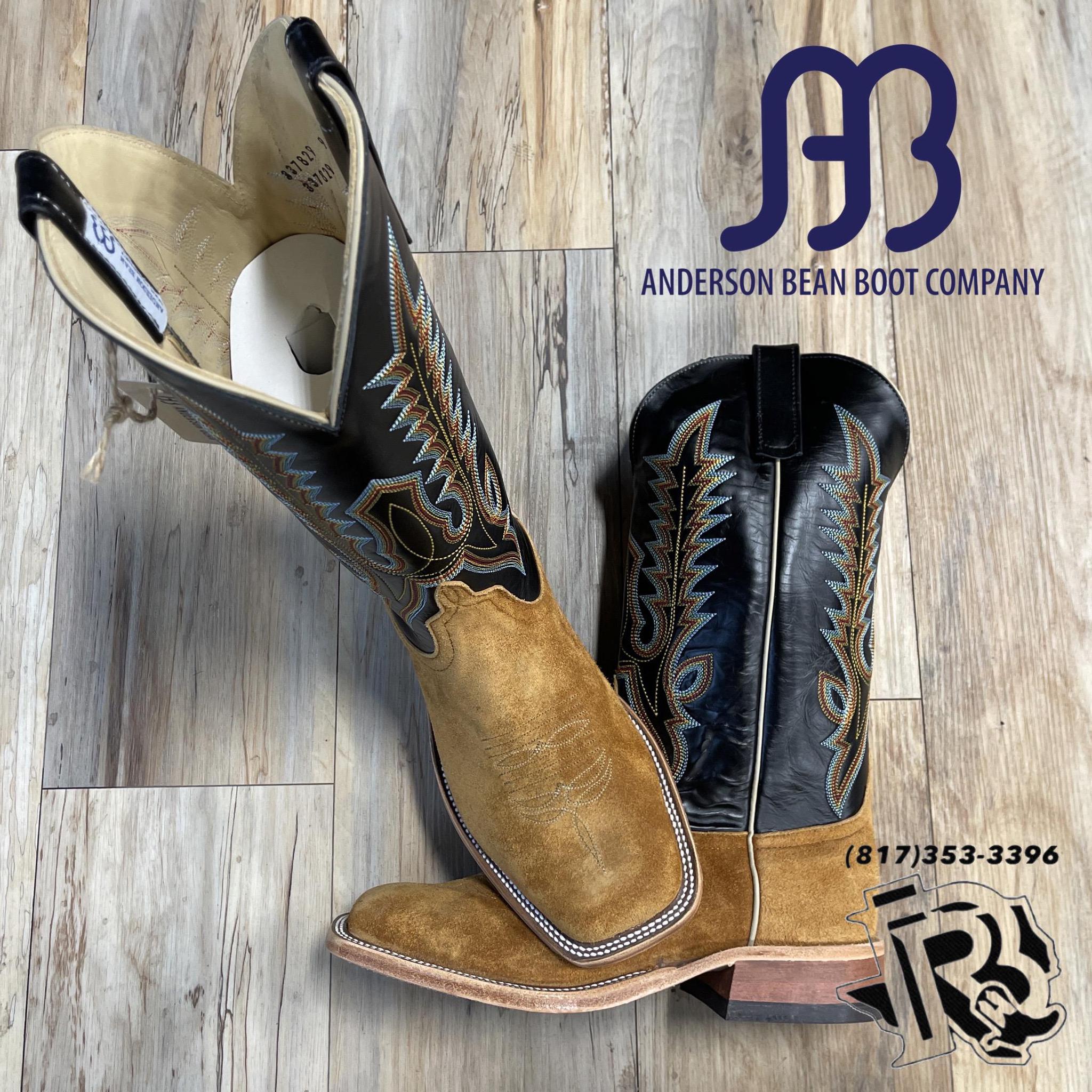 “ Jackson “ | MEN WESTERN BOOTS ROUGH OUT LIGHT BROWN SQUARE TOE ANDERSON BEAN