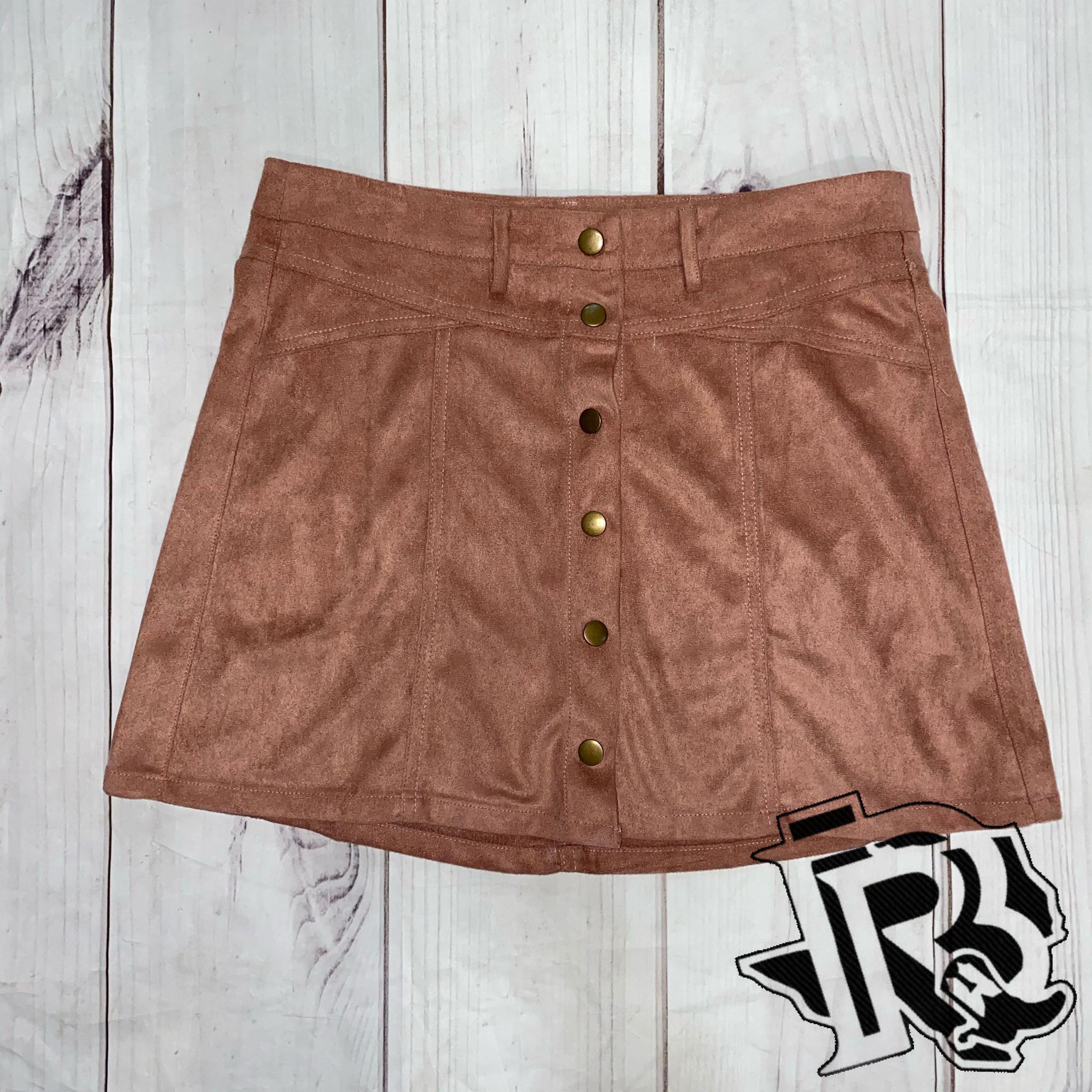 PINK SUEDE SKIRT