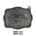 “ Champion Blue “ | MEN WESTERN BELT BUCKLE SQUARE