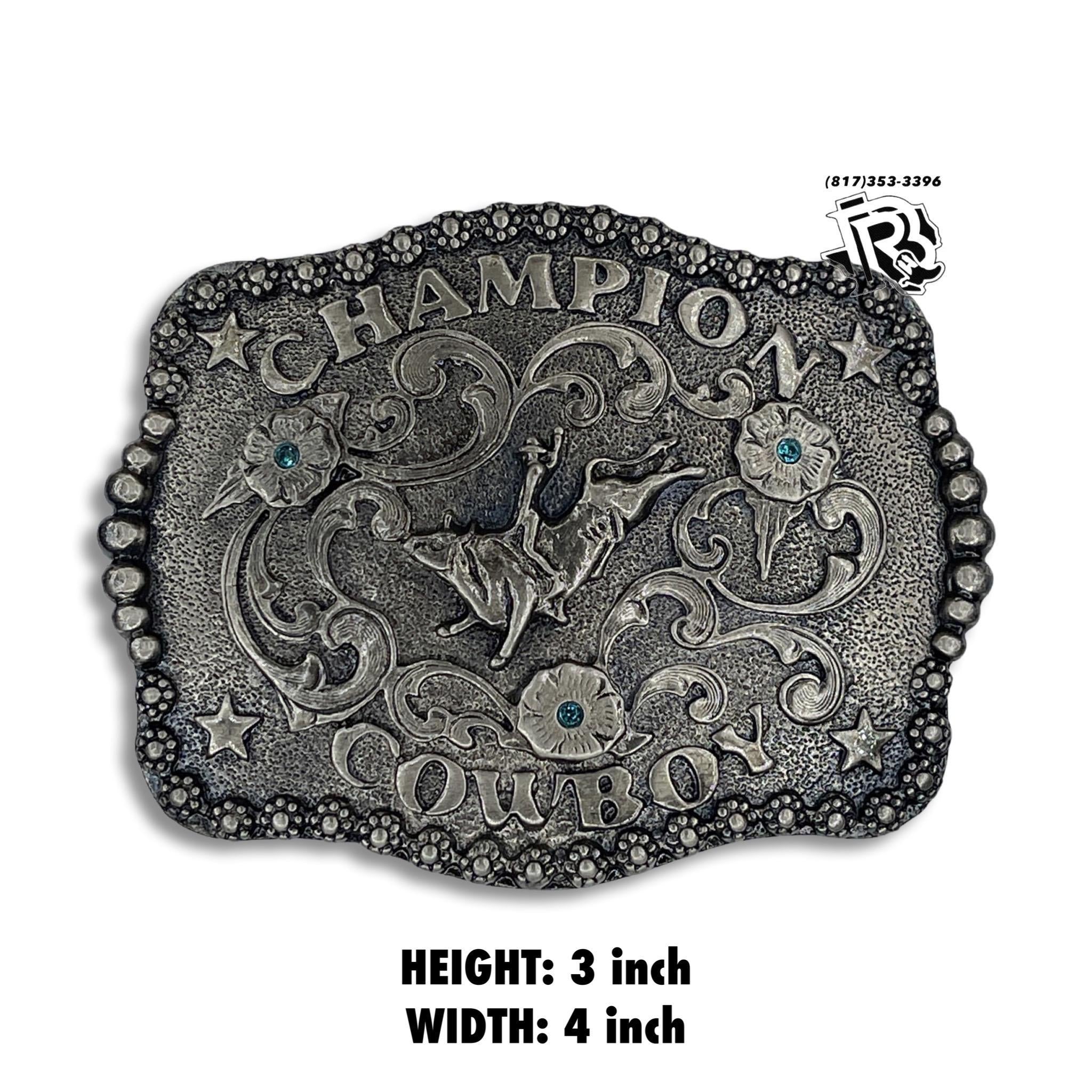 “ Champion Blue “ | MEN WESTERN BELT BUCKLE SQUARE