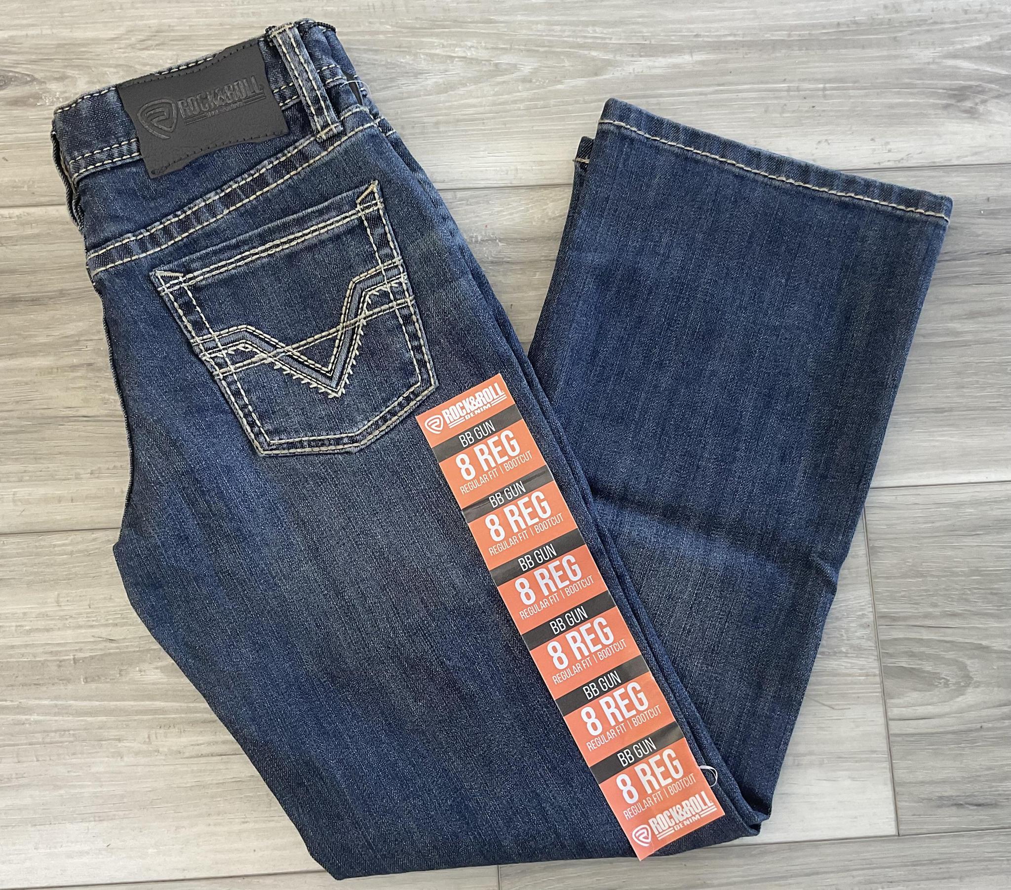 Boy’s Rock & Roll Dark Wash BootCut Jeans |BB0BD08054