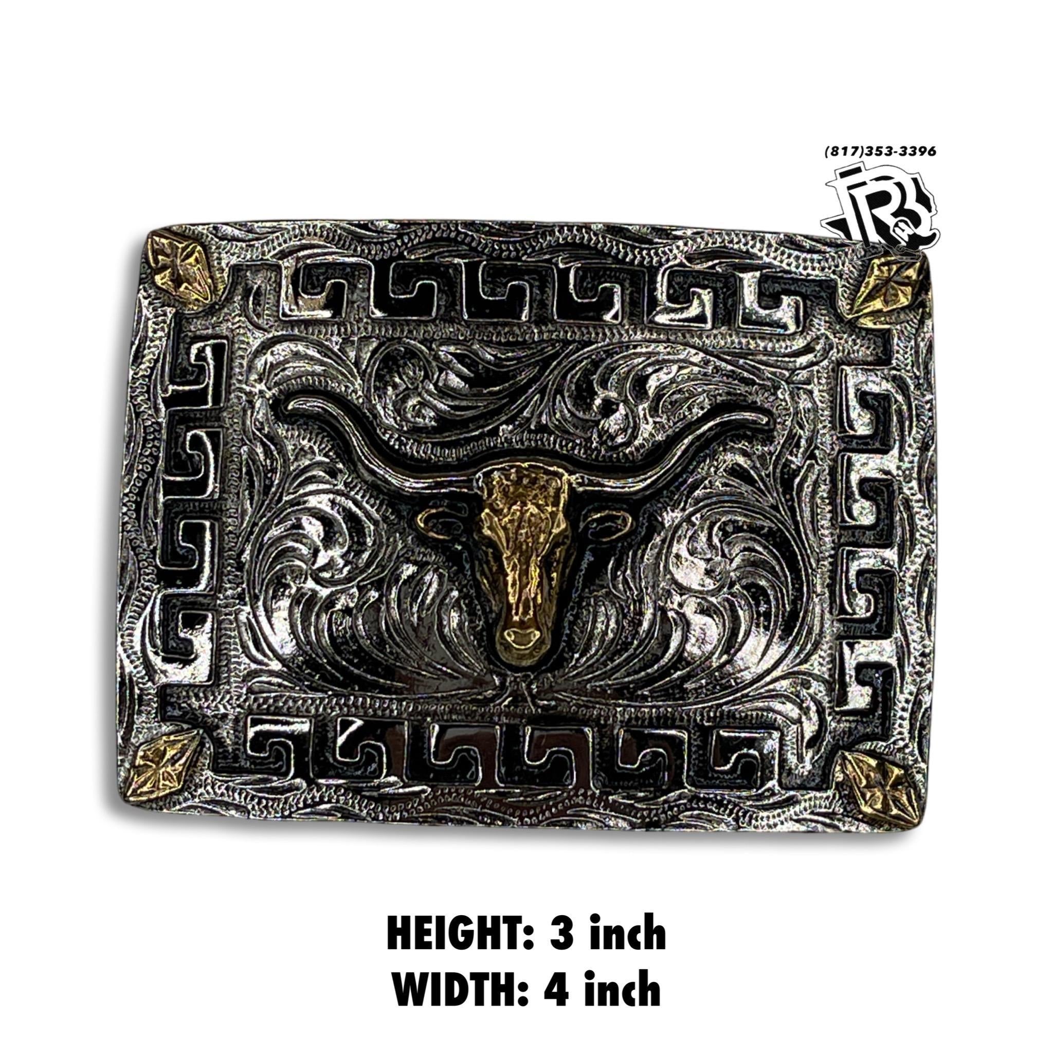 “ Texas Long Horn “ | MEN WESTERN BELT BUCKLE SQUARE