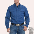 IRON SPUR | MEN WESTERN SHIRT NAVY LONG SLEEVE PEARL SNAP