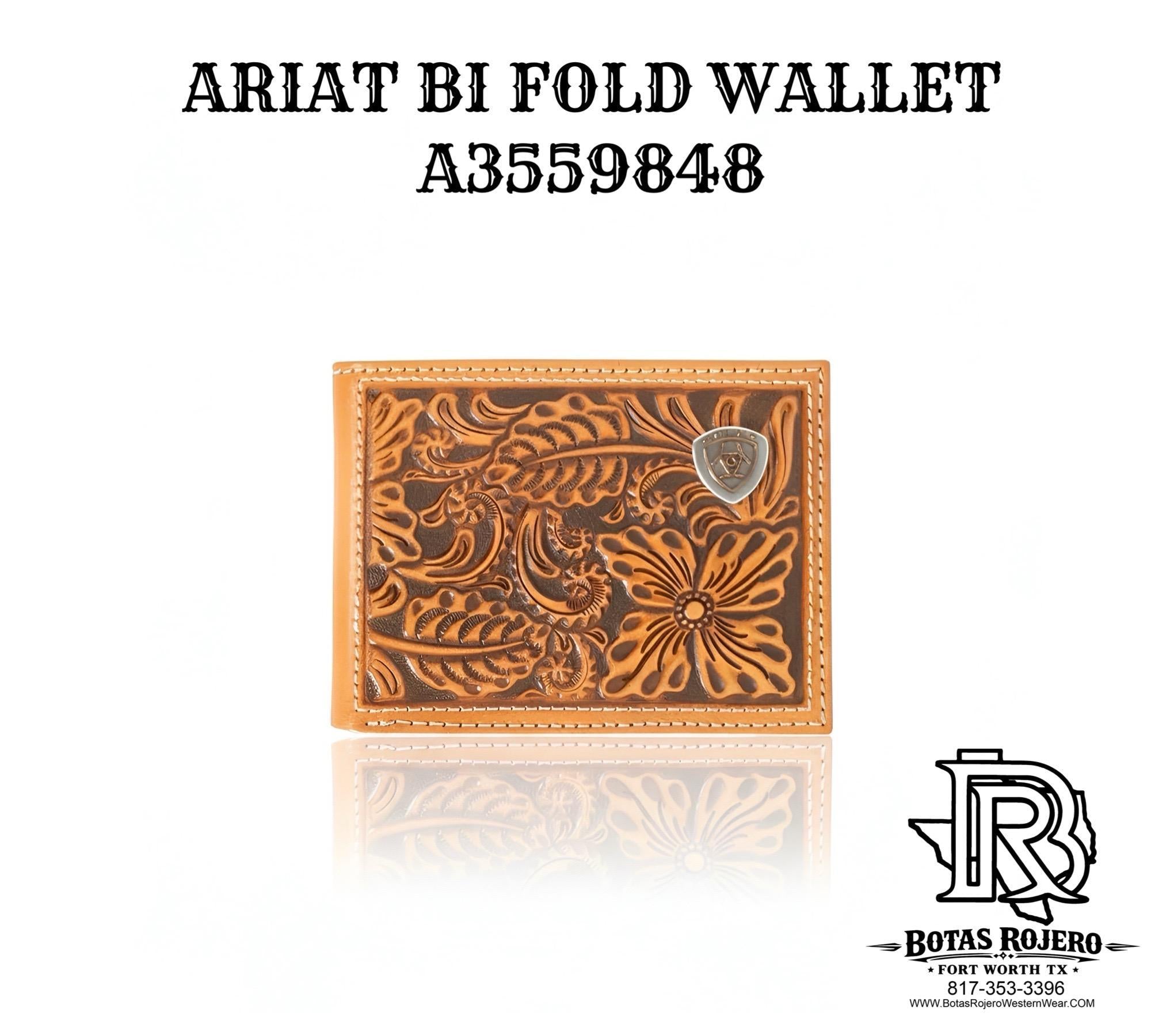 NATURAL RODEO WALLET FLORAL EMBOSSED LOGO BY ARIAT | A3559848