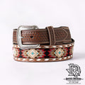 ‘’ WILSON ’’ 3D MENS BELT 1 3/4"-1 1/2" EMBROIDERED INLAY BUCK LACE RED| D100017804