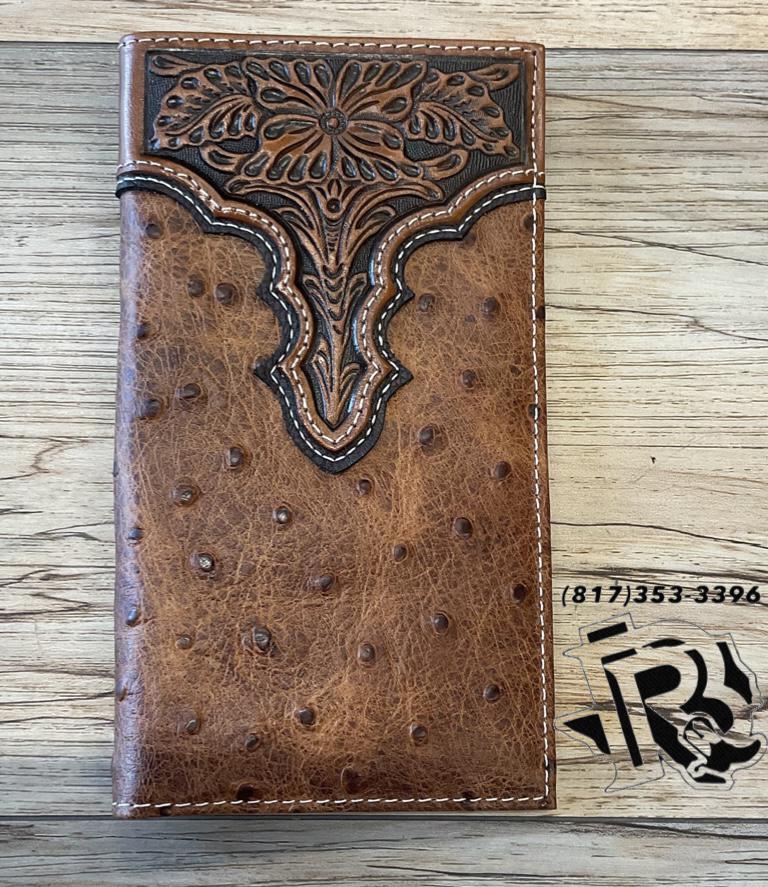 ARIAT RODEO OSTRICH PRINT FLORAL  WALLET - A3553102