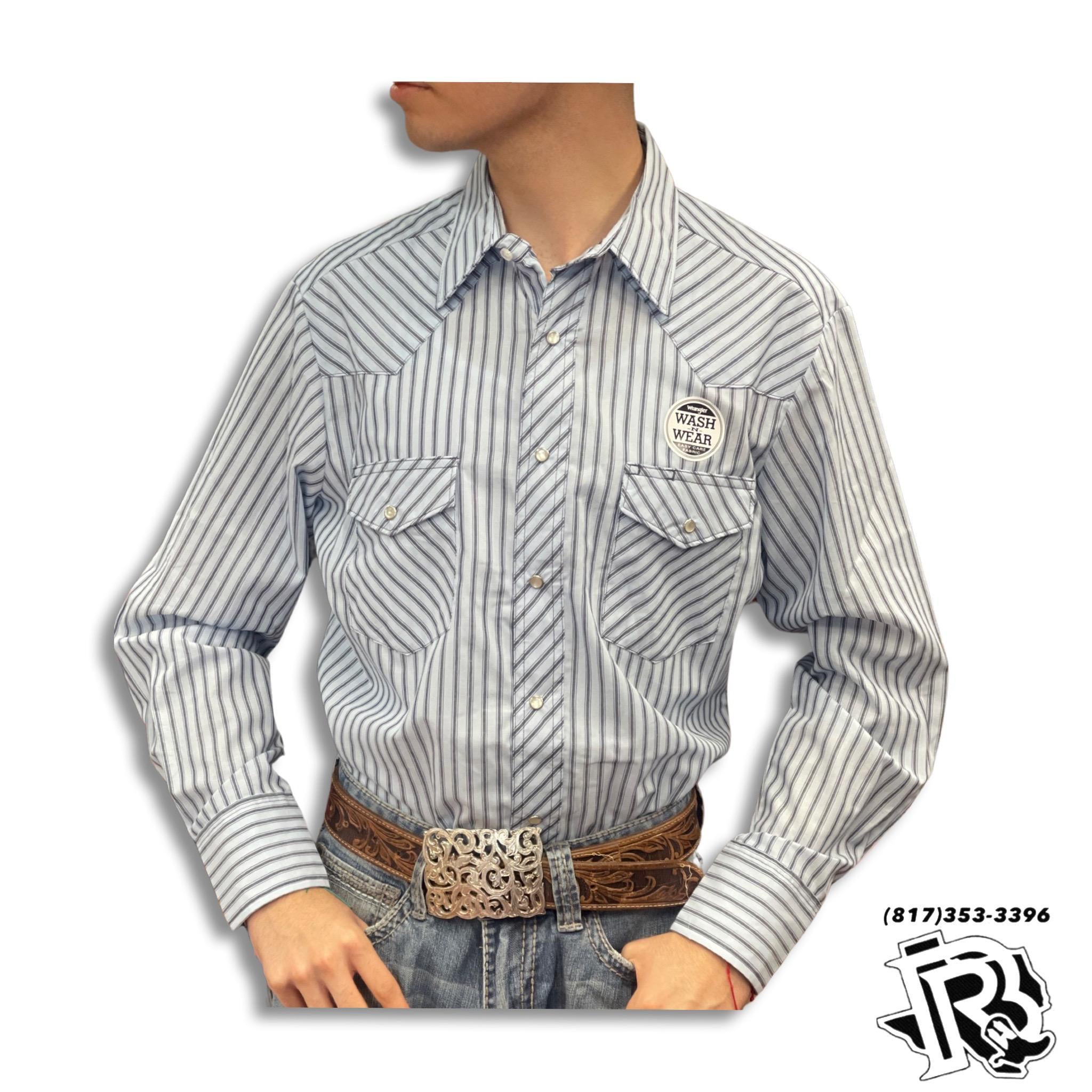 “ Marcos  “ | MEN WRANGLER WESTERN SHIRT BLUE VINTAGE STRIPES 1075201AA