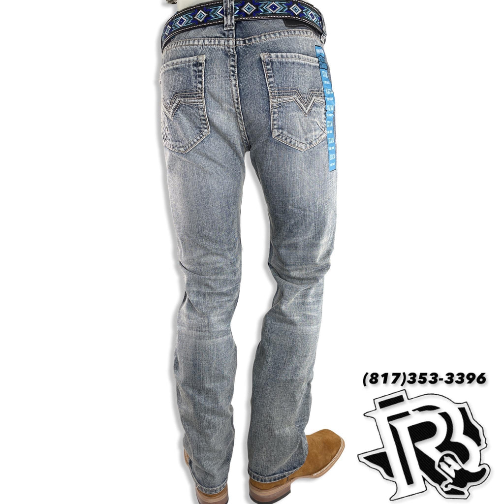 SLIM STRAIGHT | LIGHT WASH MEN'S ROCK ROLL WESTERN JEANS BLUE LABEL