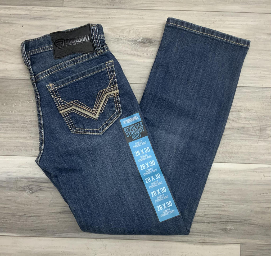 ROCK & ROLL MEN’S REVOLVE STRAIGHT BOOT MEDIUM WASH JEANS | BM1RD08022