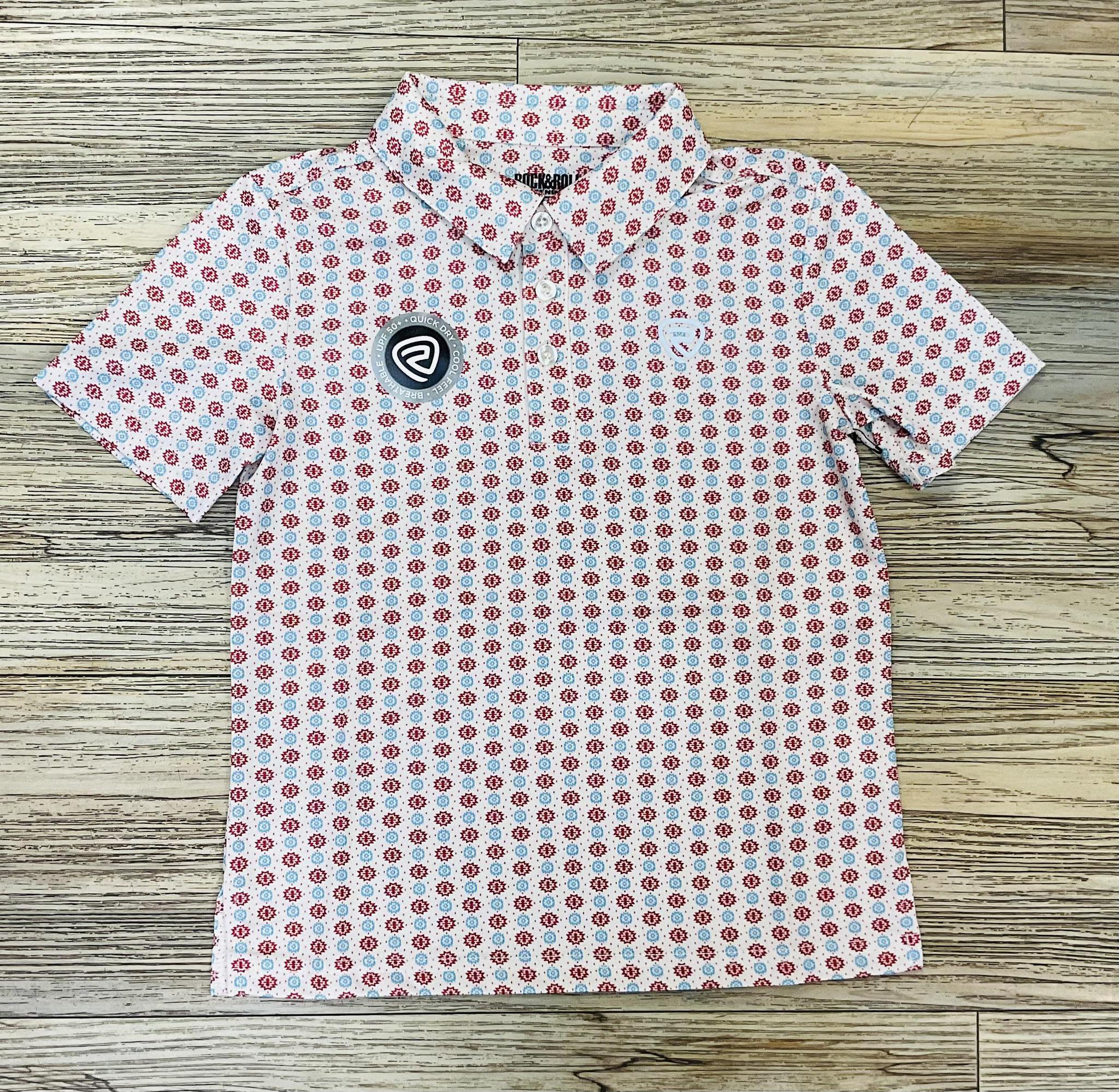 BOY’S ROCK & ROLL NATURAL GEO PRINTED POLO |BB51T06615