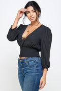 JENNY BLACK SMOKED TOP