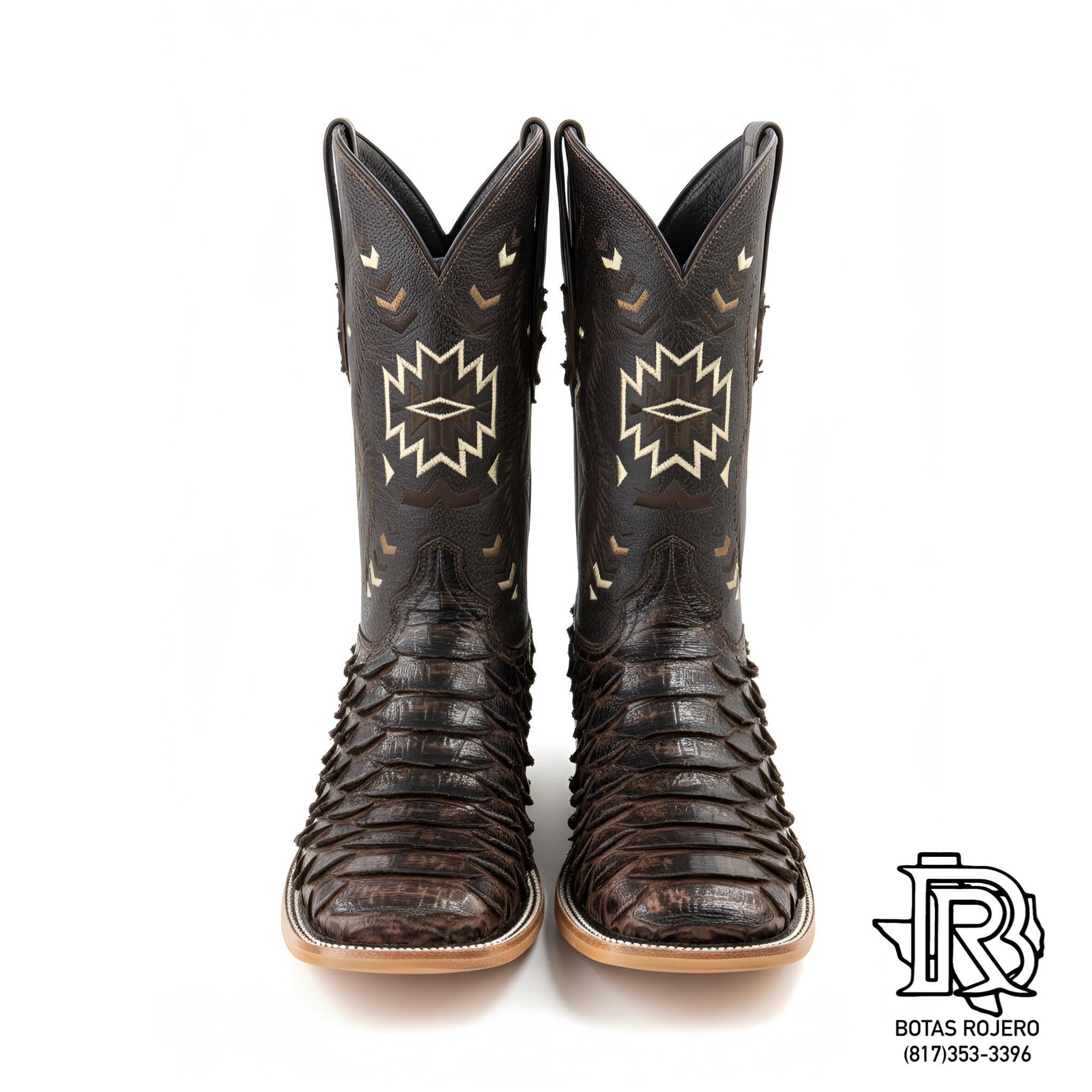 ‘’CHARLIE ’’ MENS BROWN  PYTHON PRINTED BOOTS