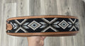 “ RED MESA DIAMOND “  |1.75 Inch Iron Spur Western Beaded Belt Black and  White Beaded