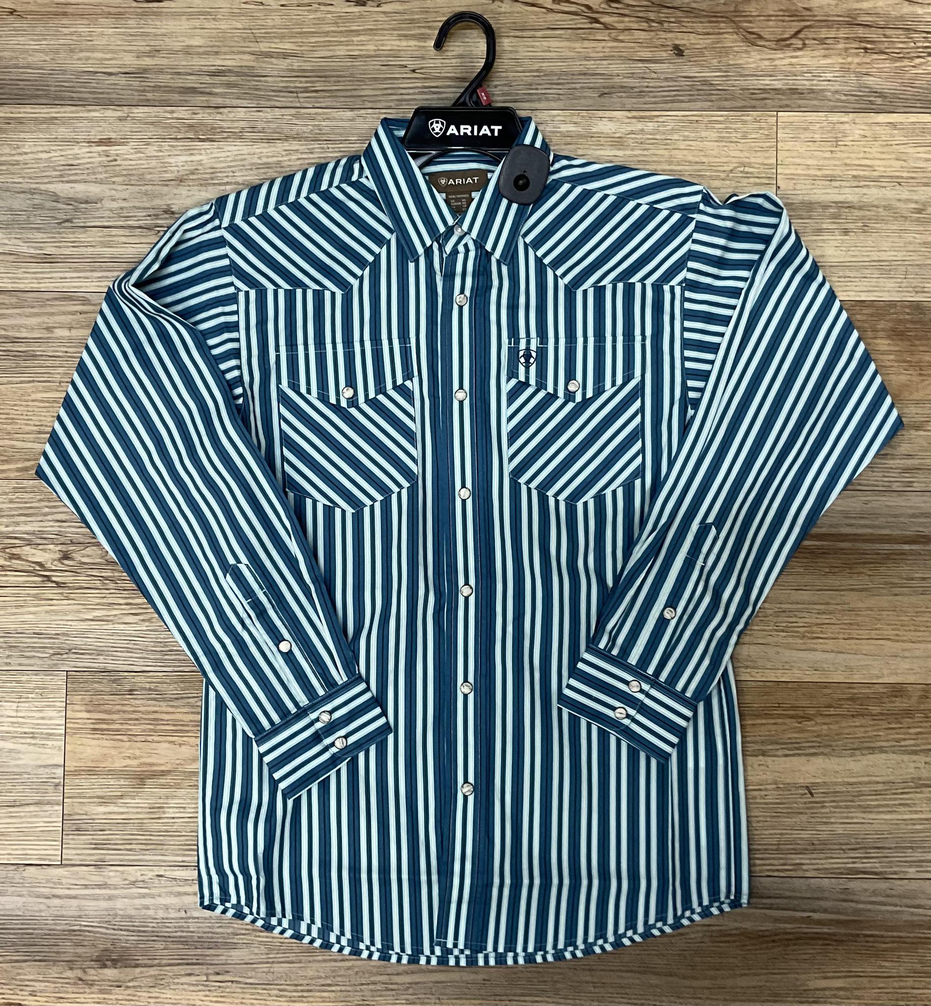 TEAL MENS ARIAT BUTTON UP SHIRT (10052621)